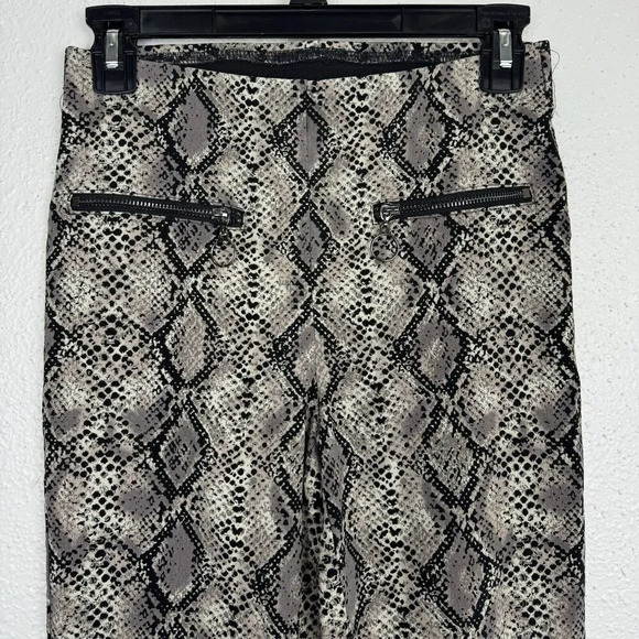 Joseph Ribkoff Snake Straight Leg Pants Sz 4 Pull On Trouser Zip Pockets Grunge - Picture 5 of 6